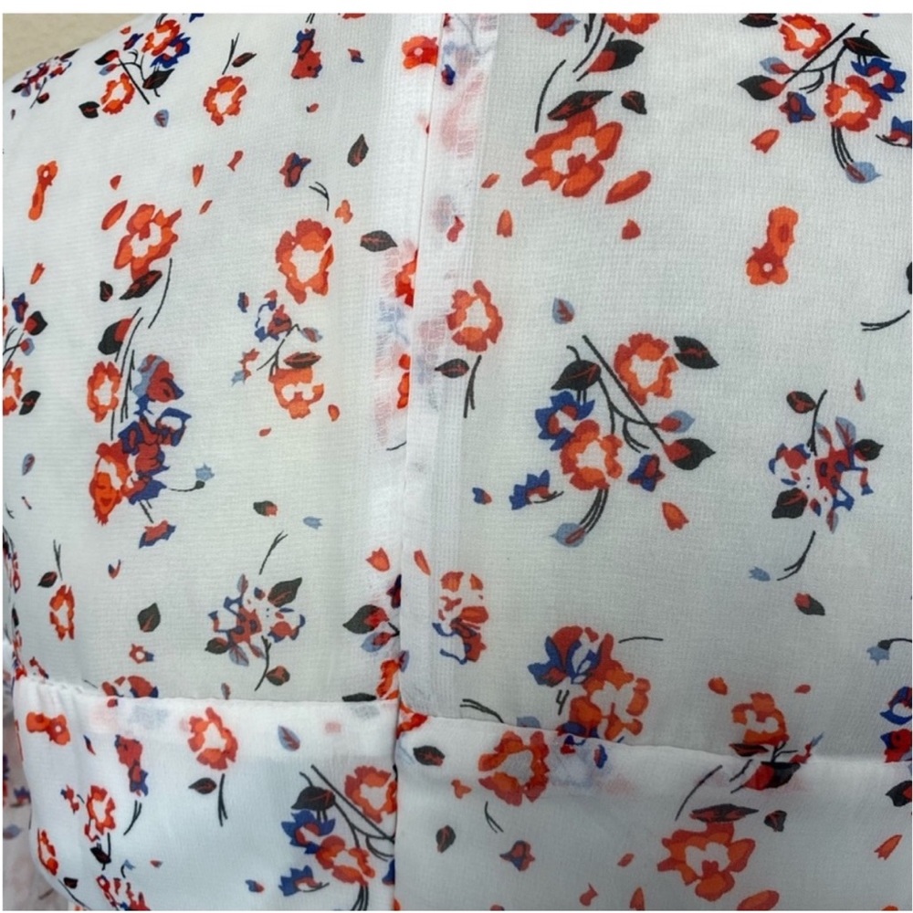 Lulus Floral to See White Floral Print Long Sleeve Mini Dress Size Medium - Picture 7 of 13